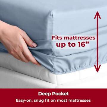 Mellanni Queen Sheets Set - 4 PC Iconic Collection Bedding - Hotel Luxury, Extra Soft, Cooling Bed Sheets - Wrinkle, Fade, Stain Resistant (Queen, Blue Hydrangea)