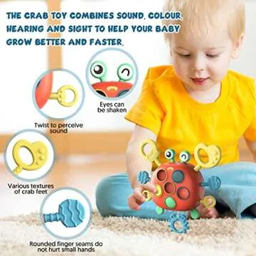 DFGEE Baby Montessori Toys for 18 Months, Sensory Toys for Toddlers, Airplane Travel Essential for 1 2 Year Old Birthday Gifts Pull String Activity Motor Skills for Travel, Kids Gifts for Boys Girls