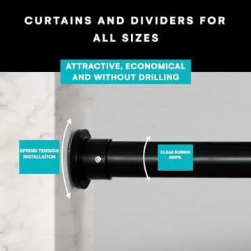Room/Dividers/Now Tension Curtain Rod, Adjustable Heavy-Duty Tension Rod No Drilling Required, 120-1...
