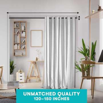 Room/Dividers/Now Tension Curtain Rod, Adjustable Heavy-Duty Tension Rod No Drilling Required, 120-150 Inches, Black Curtain Tension Rod with Strong Hold and Easy Setup for Windows, Closets and Spaces