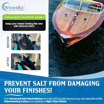 WavesRx Salt Neutralizing Boat Soap & Jet Ski Wash with SiO2 Surface Protection (EpicWash+) | Marine...