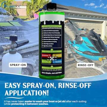 WavesRx Salt Neutralizing Boat Soap & Jet Ski Wash with SiO2 Surface Protection (EpicWash+) | Marine Grade Cleaner Removes Salt & Contaminants | Protective Ceramic Coating Prevents Buildup & UV Damage