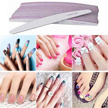 Nail Files Nail Buffer Fingernail File Emery Board 100 180 Grit Double Sided Bulk Salon Best Large P...