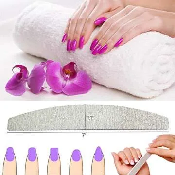 Nail Files Nail Buffer Fingernail File Emery Board 100 180 Grit Double Sided Bulk Salon Best Large Pack Professional Set Nail Boards Kit Quality Long Natural Lot Manicure Pedicure Beauty Tool Women
