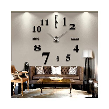 Arabic Numerals Time Large Size Modern DIY Frameless 3D Big Mirror Surface Wall Clock Watches Home L...