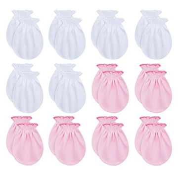 RATIVE Newborn Baby Cotton Gloves - No Scratch Mittens Set