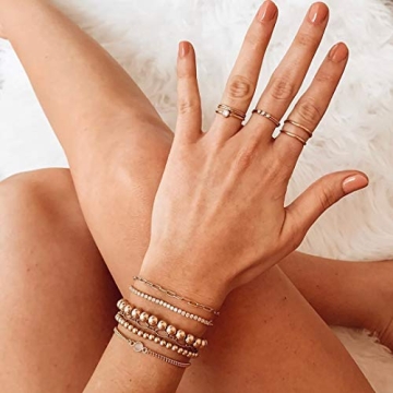 Elegant 14k Gold Plated Adjustable Bracelets Set for Women