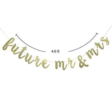 Future Mr & Mrs Banner for Engagement Bridal Shower Bride and Groom Party Decorations Pre-Strung Sig...