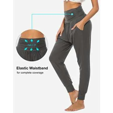 DIBAOLONG Womens Yoga Sweatpants Loose Workout Joggers Pants Comfy Lounge Pants with Pockets Dark Gray S