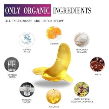 Vandarllin 24K Gold Powder Gel Collagen Eye Masks Sheet Patch, Anti Aging, for Bags,Dark Circles and Puffiness,Anti Wrinkle,Moisturising,Hydrating for Blackheads (20Pairs)