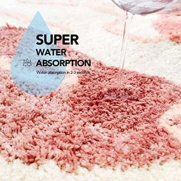 ANNARUGER Bathroom Rug, Extra Soft Shaggy Bath Rug, Ultra Absorbent Microfiber Bathroom Floor Mat, Machine Wash, Bath Mat for Bathroom Non Slip for Tub, Shower, Bath Room (20"x 32", Beige Red)