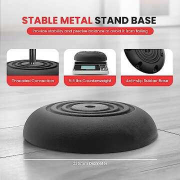 PYLE-PRO Microphone Stand - Universal Mic Mount with Heavy Compact Base, Height Adjustable (2.8’ - 5’ ft.) - PMKS5