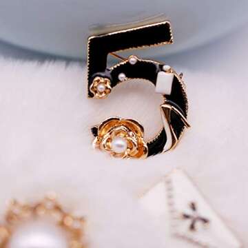 Celebrity Designer Jewelry Brooch Pins,Brooches with Imitation Pearl for Women Fashion