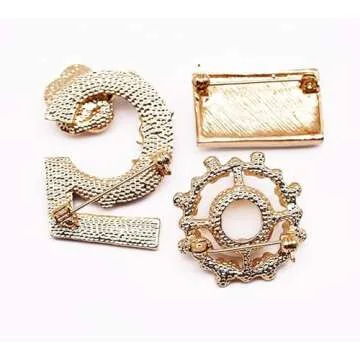 Celebrity Designer Jewelry Brooch Pins,Brooches with Imitation Pearl for Women Fashion