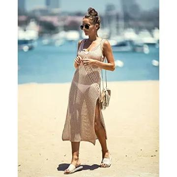 Stylish Crochet V-Neck Swim Cover Up for Women