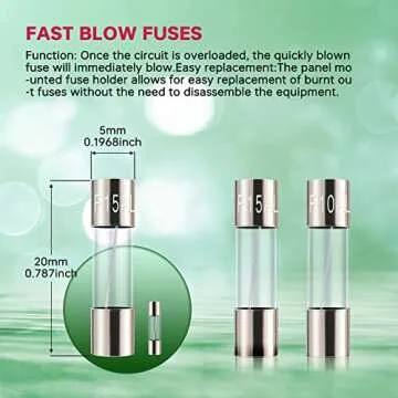 EPLZON Fuse Holder with Fast Blow Glass Fuses Kit 250V