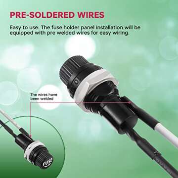 EPLZON Fuse Holder with Fast Blow Glass Fuses Kit 250V