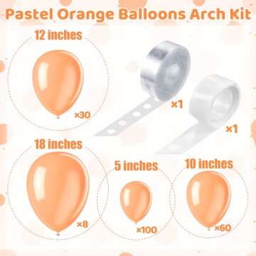 200 Pieces Pastel Orange Balloons Peach Balloons Garland Arch Kit Light Orange Balloons Different Si...