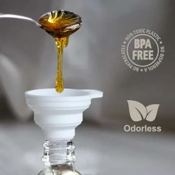 KongNai Kitchen Funnel Set, Small and Large, Kitchen Gadgets Accessories Foldable Silicone Collapsible Funnels for Filling Water Bottle Liquid Transfer Food Grade (6 Pack)