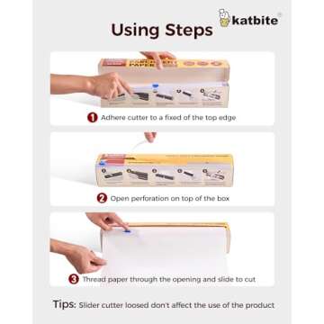 Katbite Parchment Paper Roll for Baking, 2 Pack of 15 in x 210 ft, Heavy Duty Cooking Paper for Baking Bread, Cookies, Non-stick for Oven, Air Fryer, Steamer, Heat Press with 2Pcs of Slide Cutter