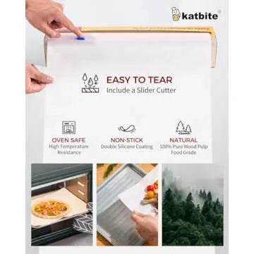 Katbite Unbleached Parchment Paper - Heavy Duty Baking Roll