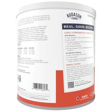 Augason Farms Southwest Chili Mix Can, Certified Gluten Free, Emergency Food Supply, Everyday Meals,...