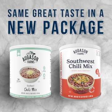Augason Farms Southwest Chili Mix Can, Certified Gluten Free, Emergency Food Supply, Everyday Meals, 34 Servings