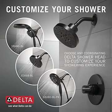 Delta Trinsic 14 Series Shower Trim Kit | Matte Black | Durable Design