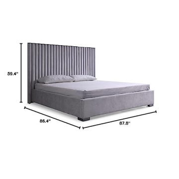 Limari Home Fendor King Velvet Bed - Stylish Comfort