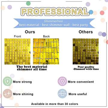 Shimmer Wall Backdrop - 24pcs Decorations Panel | Wedding, Birthday, Anniversary, Engagement & Bridal Shower Party Decor Panel (Red)