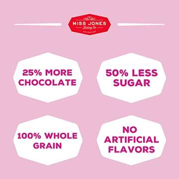 Miss Jones Baking Gluten-Free Chocolate Chip Cookie Mix - More Chocolate Chips, 50% Lower Sugar, Naturally Sweetened Desserts & Treats, 13 Ounce (Pack of 1)