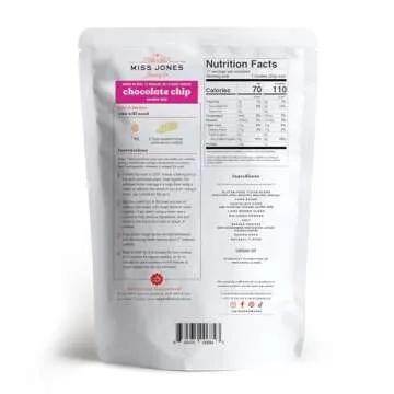 Miss Jones Baking Gluten-Free Chocolate Chip Cookie Mix - More Chocolate Chips, 50% Lower Sugar, Naturally Sweetened Desserts & Treats, 13 Ounce (Pack of 1)