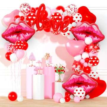 Big Red Lip Balloons Kit for Parties and Celebrations