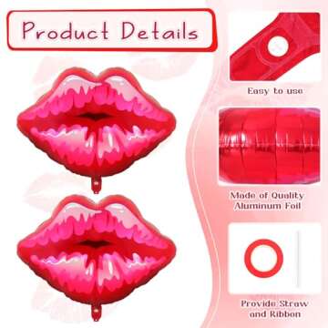 Big Red Lip Balloons Kit for Parties and Celebrations