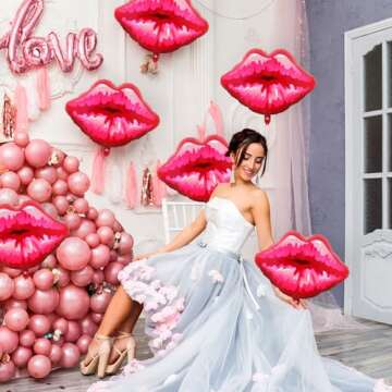 Big Red Lip Balloons Kit for Parties and Celebrations