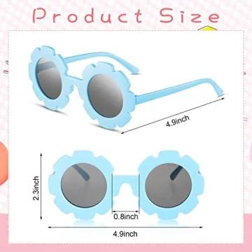 Adorable Kids Flower Sunglasses Set - 6 Cute Pairs