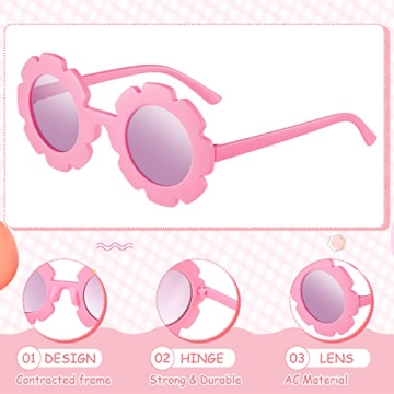 Adorable Kids Flower Sunglasses Set - 6 Cute Pairs