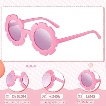 Adorable Kids Flower Sunglasses Set - 6 Cute Pairs
