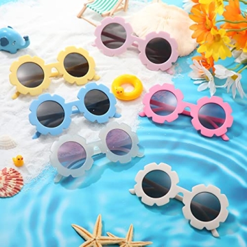 Adorable Kids Flower Sunglasses Set - 6 Cute Pairs