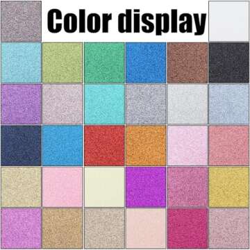 32 Colors 8X6 Inches Glitter Faux Leather Fabric Sheets for Leather Bows, Earring, Jewelry Making, S...