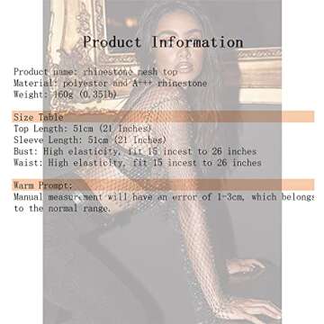 Sheer Long Sleeve Tops for Women Plus Size Tight Rhinestone See Through Mesh Crop Top Off Shoulder V Neck (V-Black)