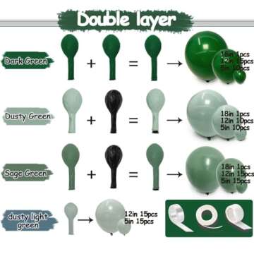 Green Balloon Garland Kit for All Occasions