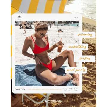 DaiLiWei Thong Bikini Sets for Women 2 Piece Brazilian Swimsuit Teens Bathing Suit Push Up Top Micro Bikinis Swim Suit 2025