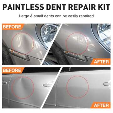 45Pcs Car Dent Puller Kit, Paintless Dent Removal Kit with Adjustable Bridge Puller & Golden Lifter,...