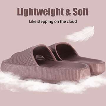 rosyclo Cloud Slippers for Women and Men, Pillow House Slippers Soft Comfortable Cushioned Lightweight Home Shower Shoes Women's Cloud Slide Sandals for Ladies Indoor, Wine Red