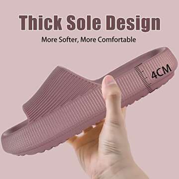 rosyclo Cloud Slippers for Women and Men, Pillow House Slippers Soft Comfortable Cushioned Lightweight Home Shower Shoes Women's Cloud Slide Sandals for Ladies Indoor, Wine Red