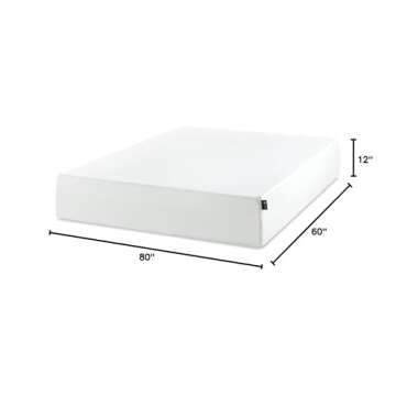 ZINUS 12 Inch Green Tea Memory Foam Mattress [New Version], Fiberglass free, Medium Firm Feel, Zoned...
