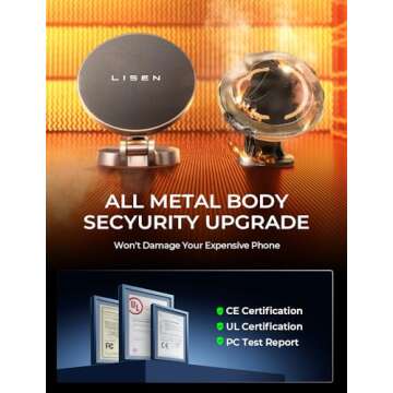 LISEN for Magsafe Car Mount Charger, 15W Fast Charging Magnetic Wireless Car Charger [Mini & Metal],...