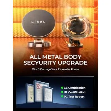 LISEN for Magsafe Car Mount Charger, 15W Fast Charging Magnetic Wireless Car Charger [Mini & Metal],...