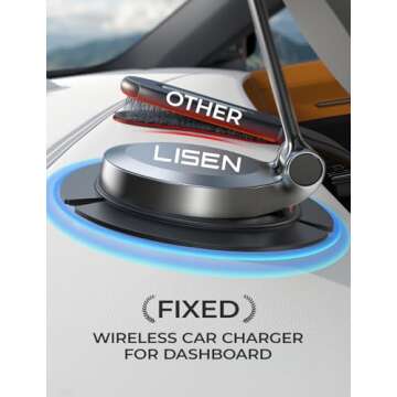 LISEN for Magsafe Car Mount Charger, 15W Fast Charging Magnetic Wireless Car Charger [Mini & Metal], 2024 Ultra Magnetic Car Phone Holder Dashboard for iPhone Car Mount for iPhone 16 Pro Max 15 14 13